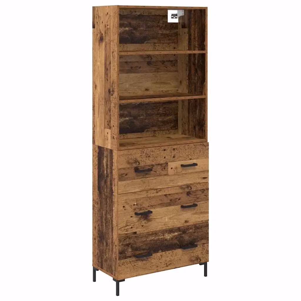 Credenza vidaXL in legno ingegnerizzato marrone opaco L: 69,5 cm, P: 34 cm, H: 180 cm – 2
