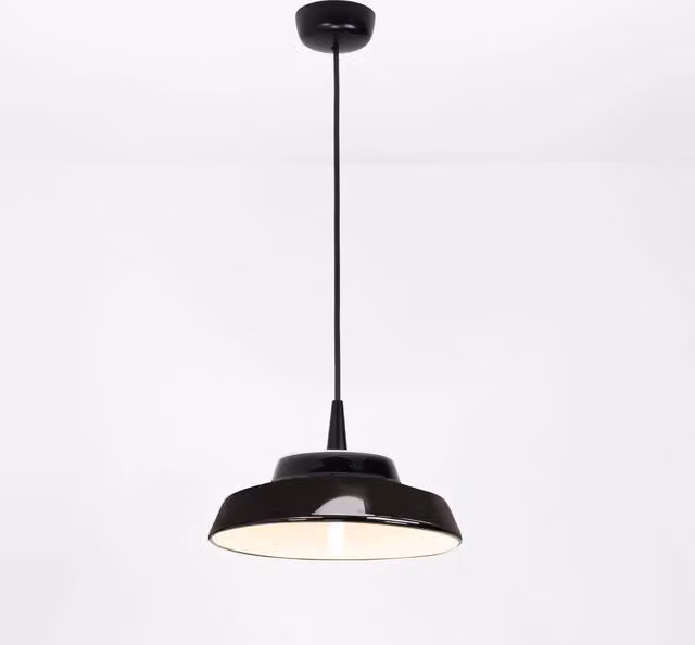Zafferano Circus Lampada a Sospensione in Ceramica LED 8W 3000K Bianco e Nero Diametro: 24 cm