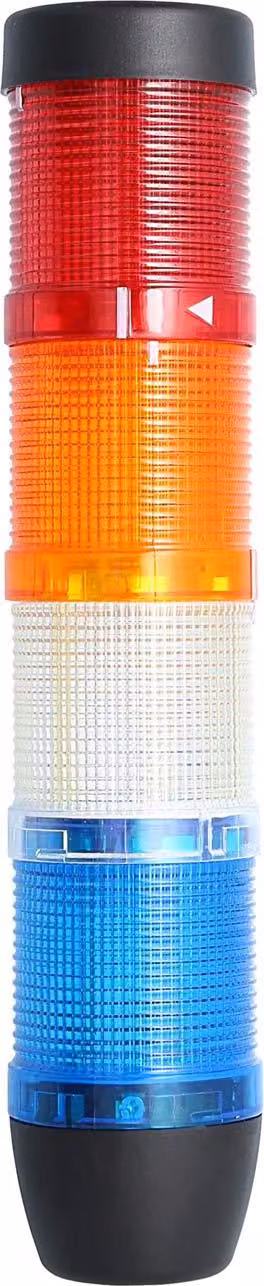 Colonna segnaletica STEX24 blu-bianco-giallo-rosso, 50 mm, 24 V CA/CC, luce lampeggiante a LED SS50-OB4/24 107 Dimensioni Lunghezza 265,0 mm, diametro