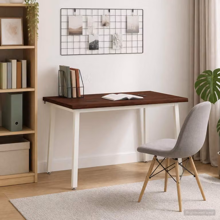 Tavolo rettangolare moderno vidaXL in legno di acacia con bordo naturale, L/P/H: 110 x 55 x 75 cm