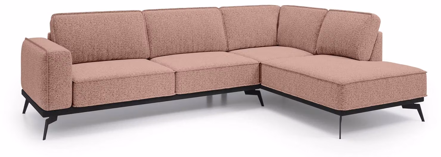 Divano angolare Rosalia, lato destro, color beige rosato