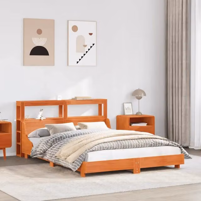 Letto senza Materasso Marrone Cera 120x200 cm in Legno di Pino 3306425