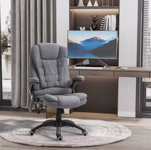 Poltrona da ufficio massaggiante ergonomica grigio scuro