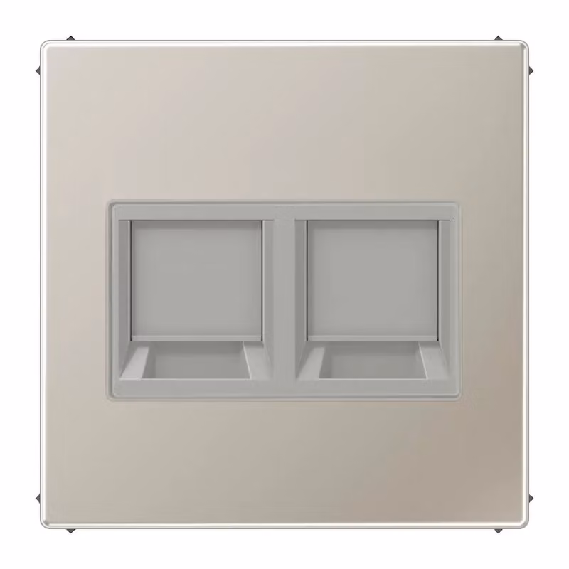 Coperchio Jung (a scatto) per prese jack modulari doppie, UMA-CAT6A, RADIALL, Panduit, Assmann, serie LS, acciaio inossidabile ES1969-2WE
