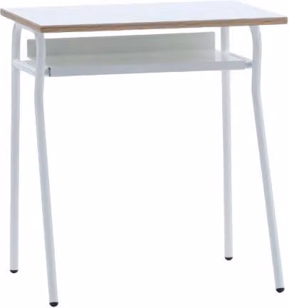 Banco scuola moderno Mobili 2G in metallo e melaminico bianco L: 70 cm, P: 50 cm, H: 76,5 cm