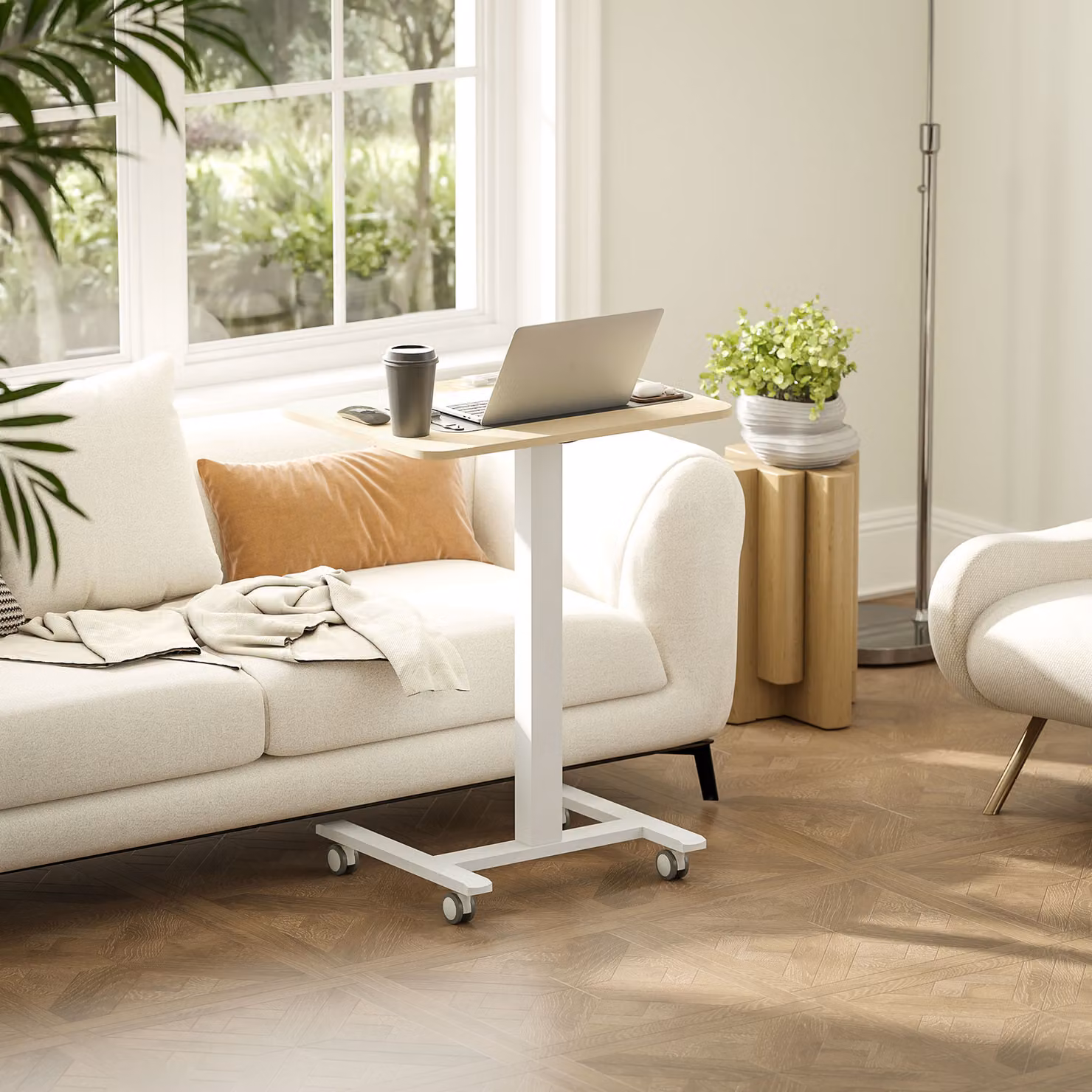 Scrivania in piedi regolabile in altezza Vinsetto Aosom Italy, Gialla, L: 65 cm, P: 48 cm, H: 108 cm – 2