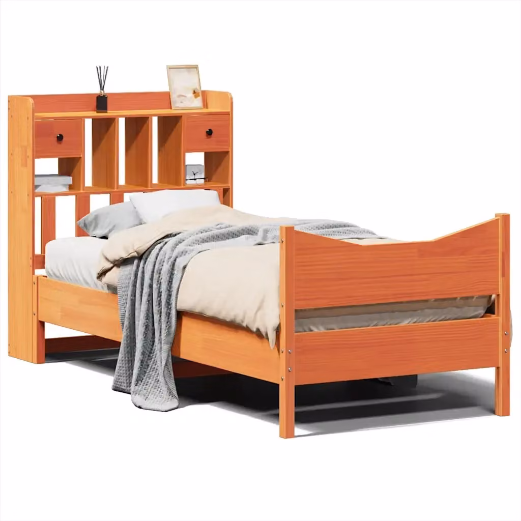 Letto in legno di pino Marrone Cera con cassetti VIDAXL L/P/H: 190 x 75 x 81 cm – 2