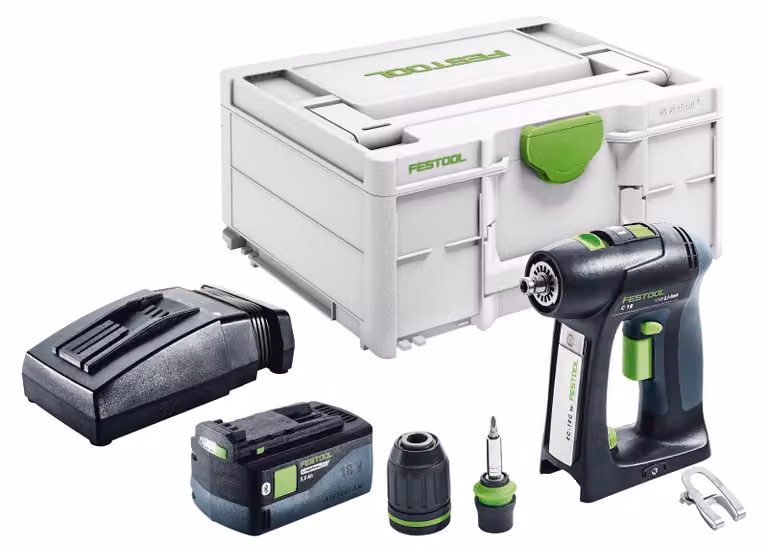 Trapano avvitatore a batteria Festool C 18-Basic 18 V 45 Nm brushless + 1x batteria ricaricabile 5,0 Ah + caricabatterie + systainer