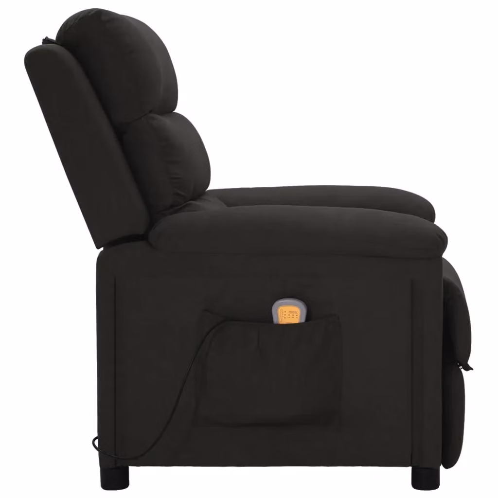 Poltrona Reclinabile Relax vidaXL in Tessuto Nero con Braccioli – 2