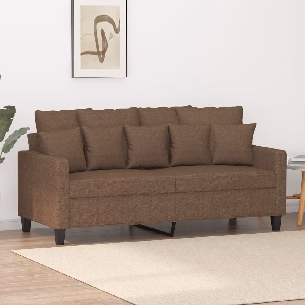 Divano esclusivo, due posti, color marrone, 140 cm, rivestito in tessuto