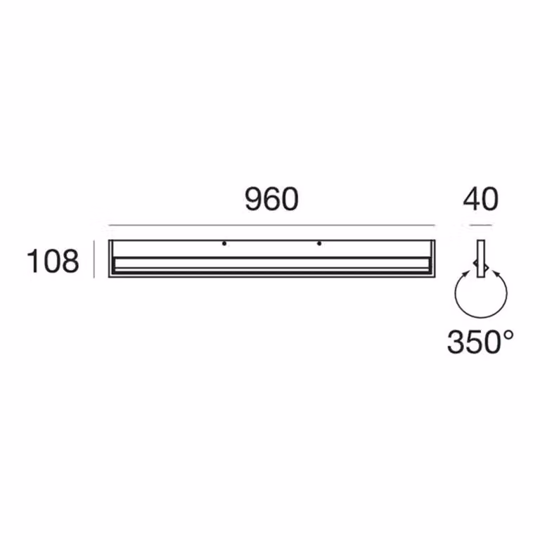 Stilnovo Applique da parete a LED Tablet W1, Bianco / Opale, Soggiorno / Sala da pranzo, Alluminio, Moderno, Applique a LED