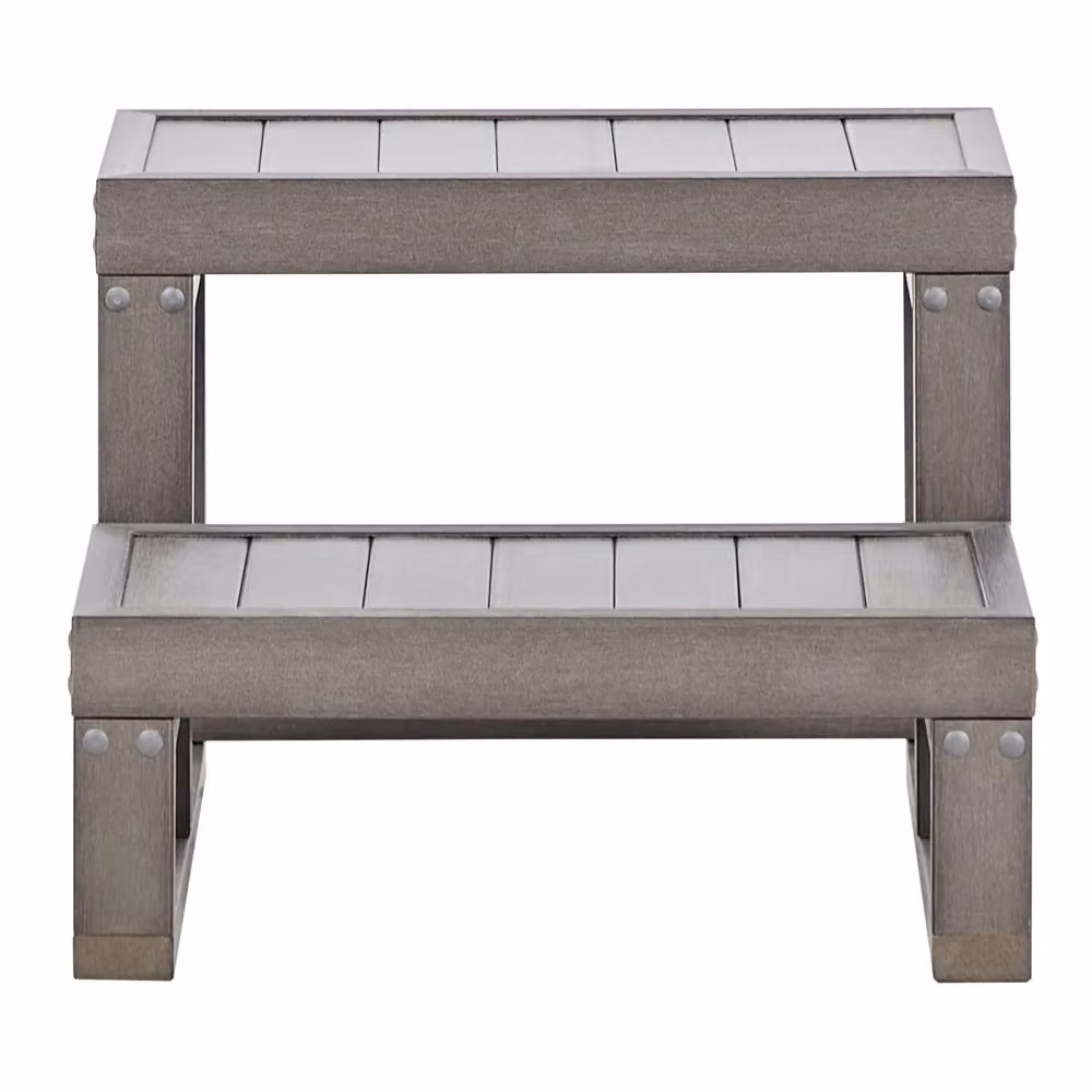 Gradini per vasca idromassaggio Beliani in materiale sintetico colore grigio con funzione comfort – 2