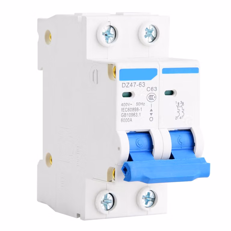 DZ47‐63 2P Interruttore magnetotermico miniaturizzato con protezione contro le dispersioni, interruttore pneumatico 400 V CA (63 A)