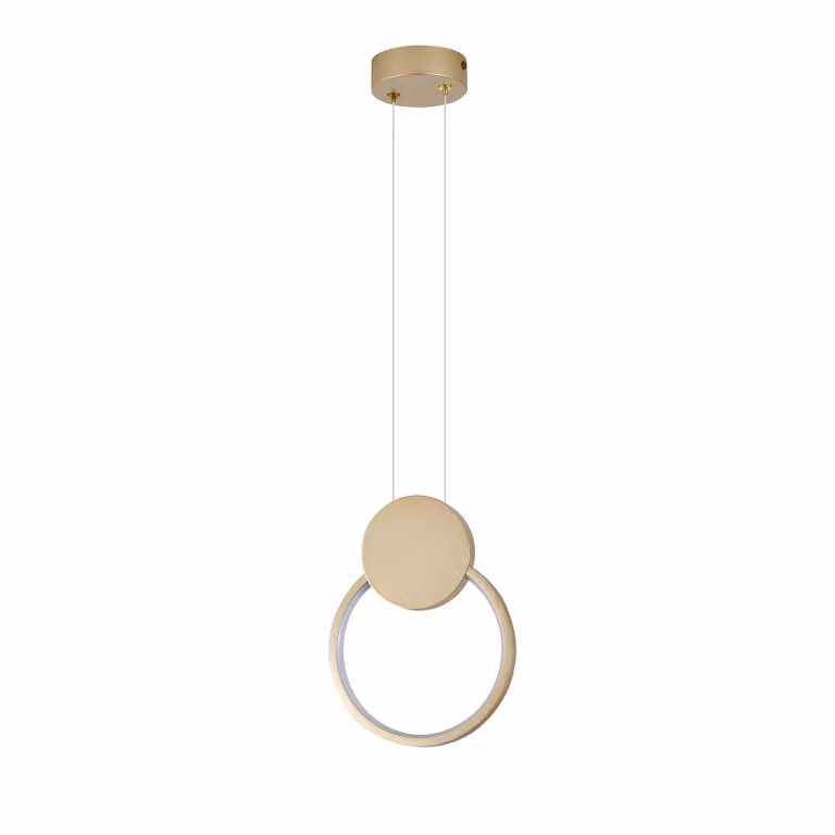 Lampada a sospensione FOREVER LED 11W 660lm 4000K IP20 oro - elegante plafoniera HOROZ per soggiorno e sala da pranzo