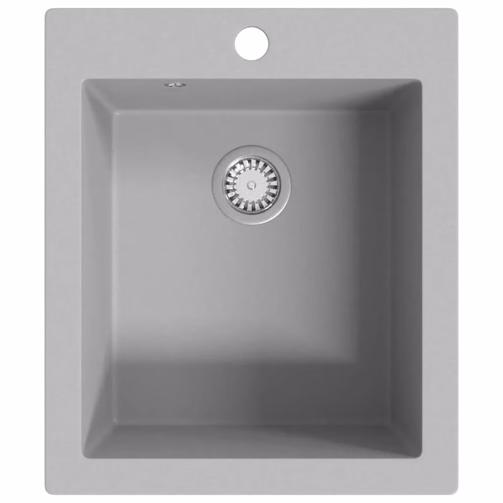 Lavandino da cucina ad incasso in granito vidaXL grigio L/P/H: 50,0 x 42,5 x 19,5 cm – 2