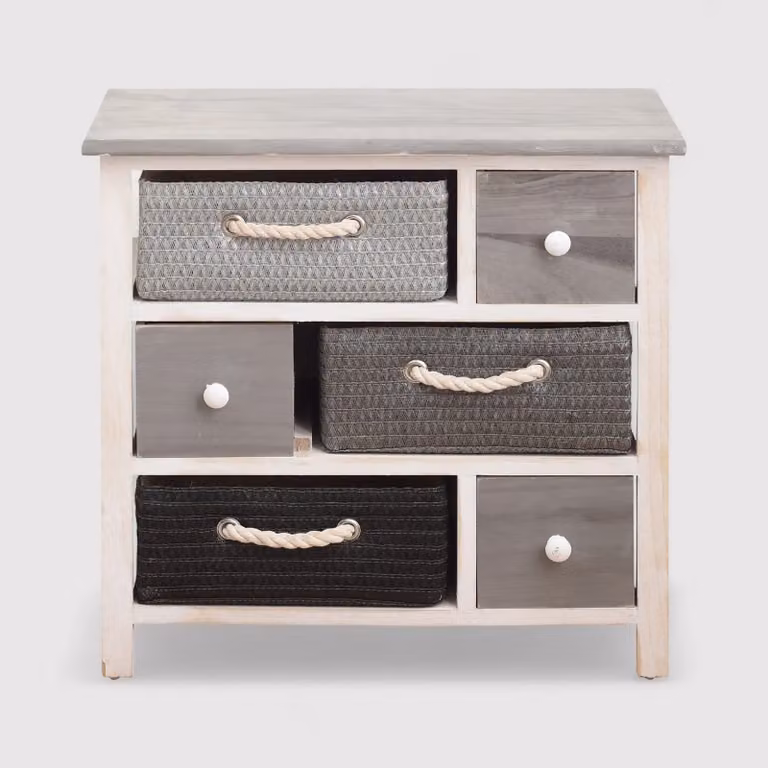Myrris - Mobiletto da bagno in stile moderno con 6 cassetti