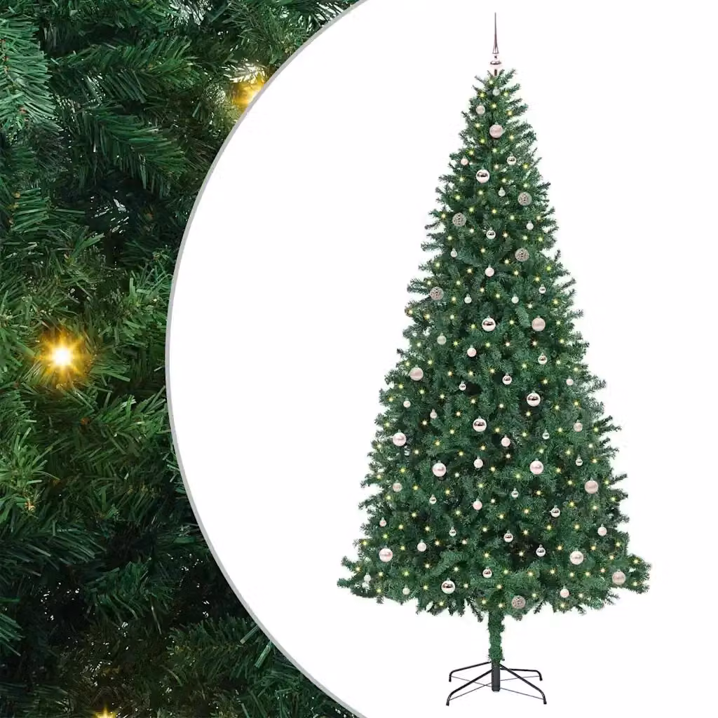 Albero di Natale artificiale moderno vidaXL verde con 300 LED luce bianca calda, Altezza: 300 cm – 2