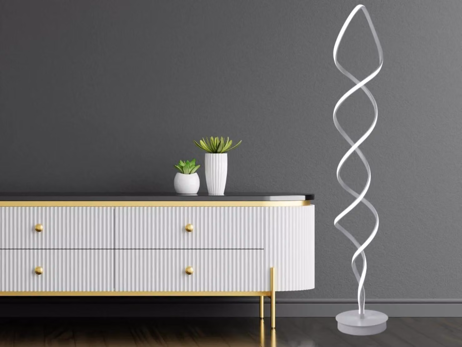 Lampada da terra LED NEDES, design, 90W - JF2303/W