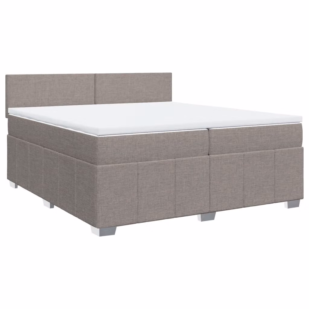 Giroletto a Molle con Materasso Tortora 200x200 cm in Tessuto