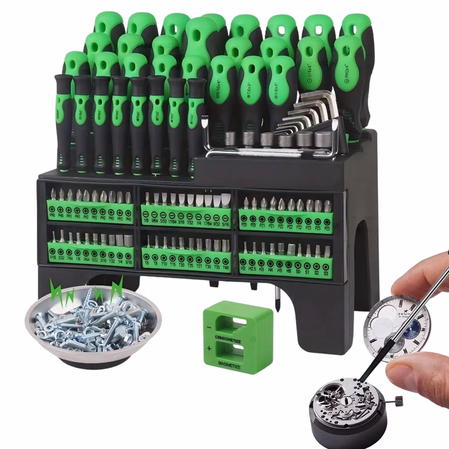 Set di cacciaviti di precisione con punte magnetiche