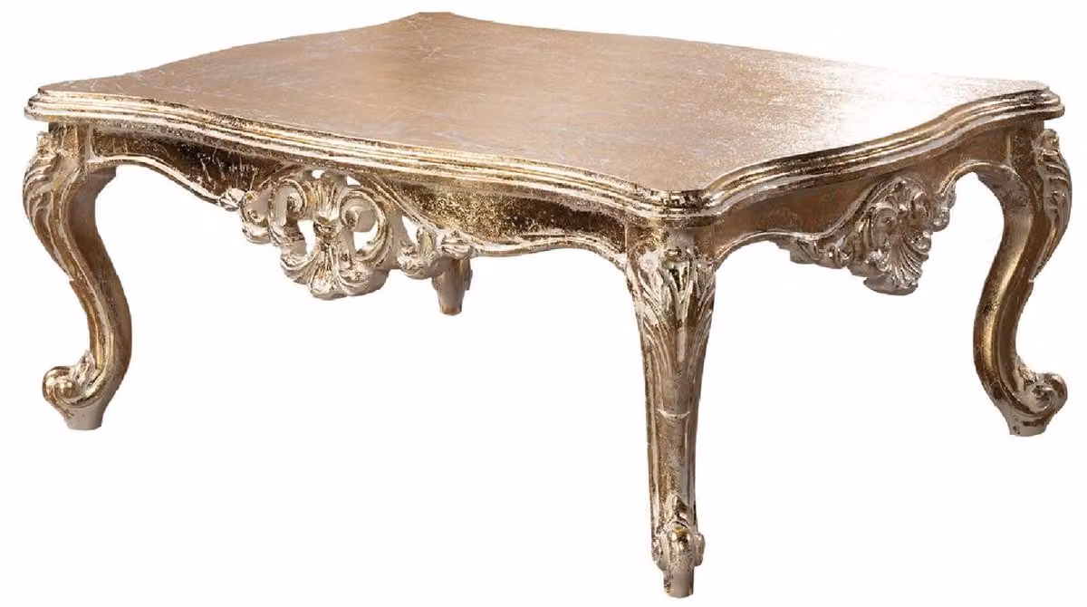 Casa Padrino Tavolino barocco oro antico - Tavolo rettangolare da salotto in stile barocco - Mobili da salotto in stile barocco - Mobili barocchi - Mobili in stile barocco - Nobile e magnifico