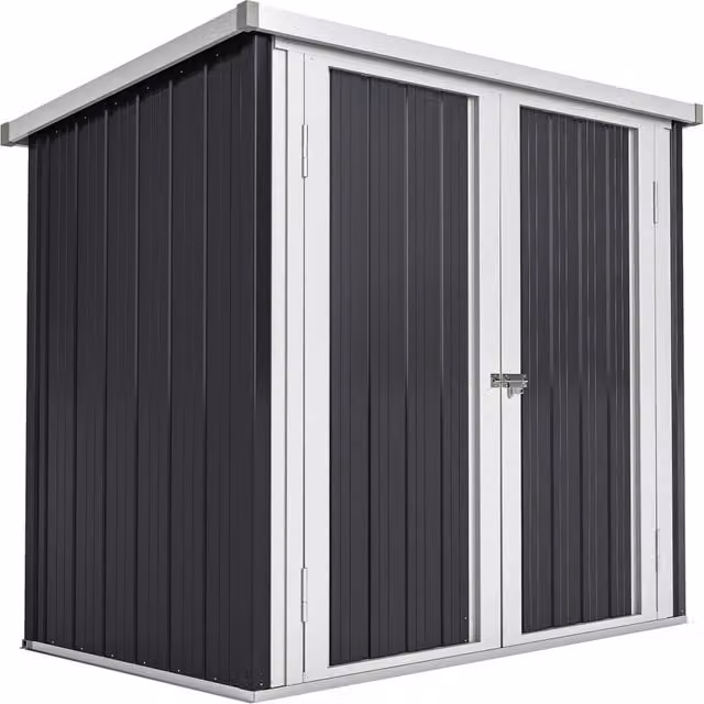 Casetta Giardino ¨C Minimal ¨C Nero Bianco Acciaio 147x86x134 cm