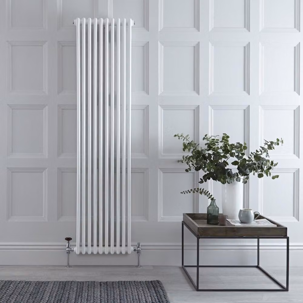 Radiatore Verticale Stile Ghisa Bianco 1800x470x100mm 1520W - Alta Resa - Stile Classico - Regent