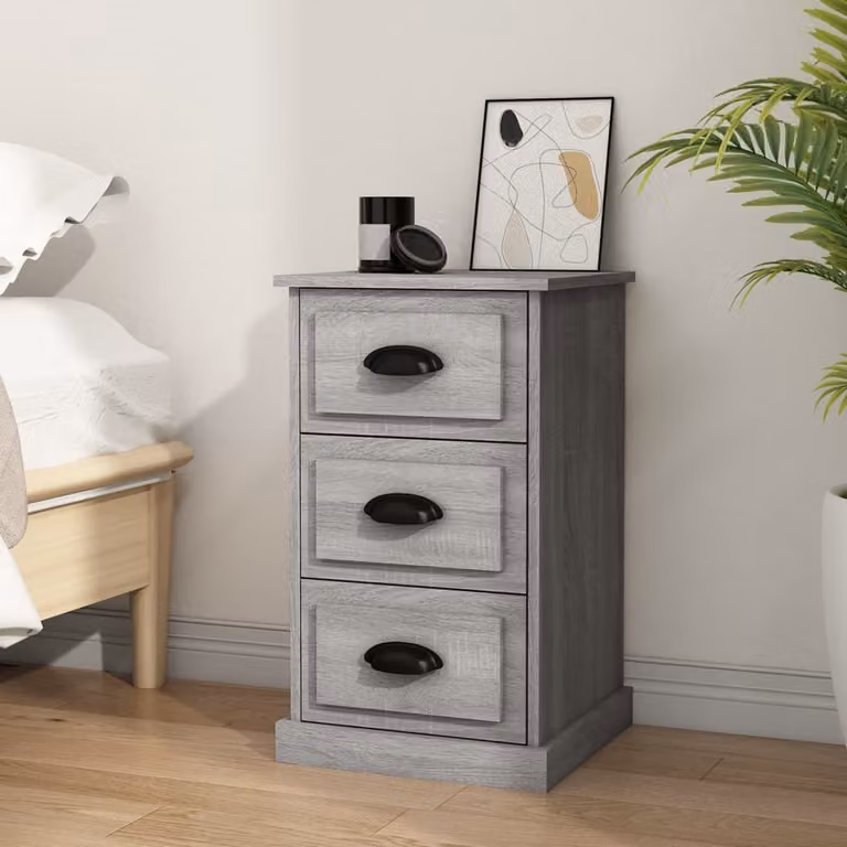 Comodino moderno vidaXL in legno grigio, sospeso a parete, L/P/H: 39 x 39 x 67 cm