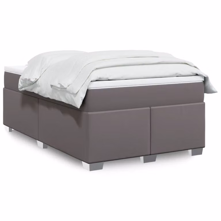 Maison Exclusive - Giroletto a Molle con Materasso Grigio 120x200 cm in Pelle finta