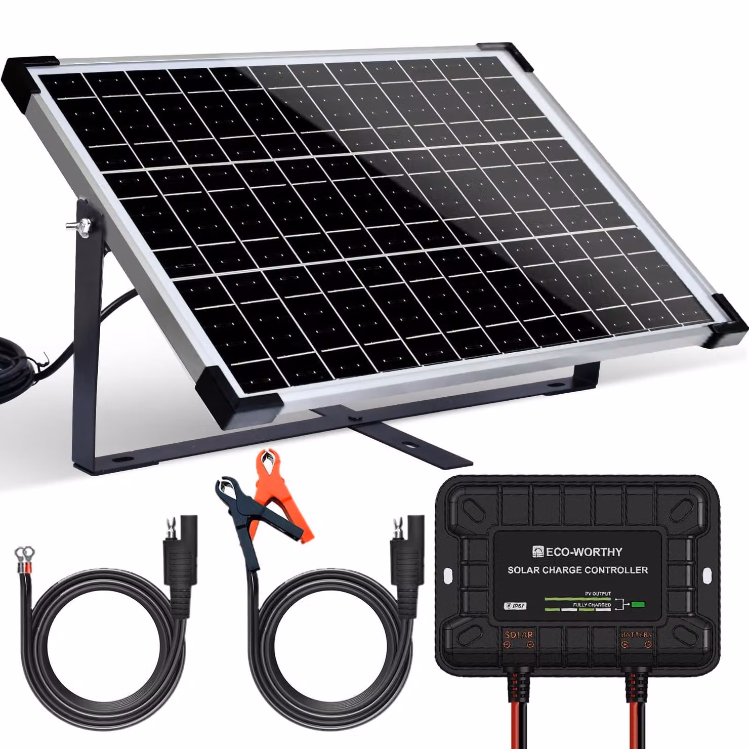 Pannello solare da 25 W, monocristallino, 12 V, composto da 20 celle, con telaio in alluminio e vetro