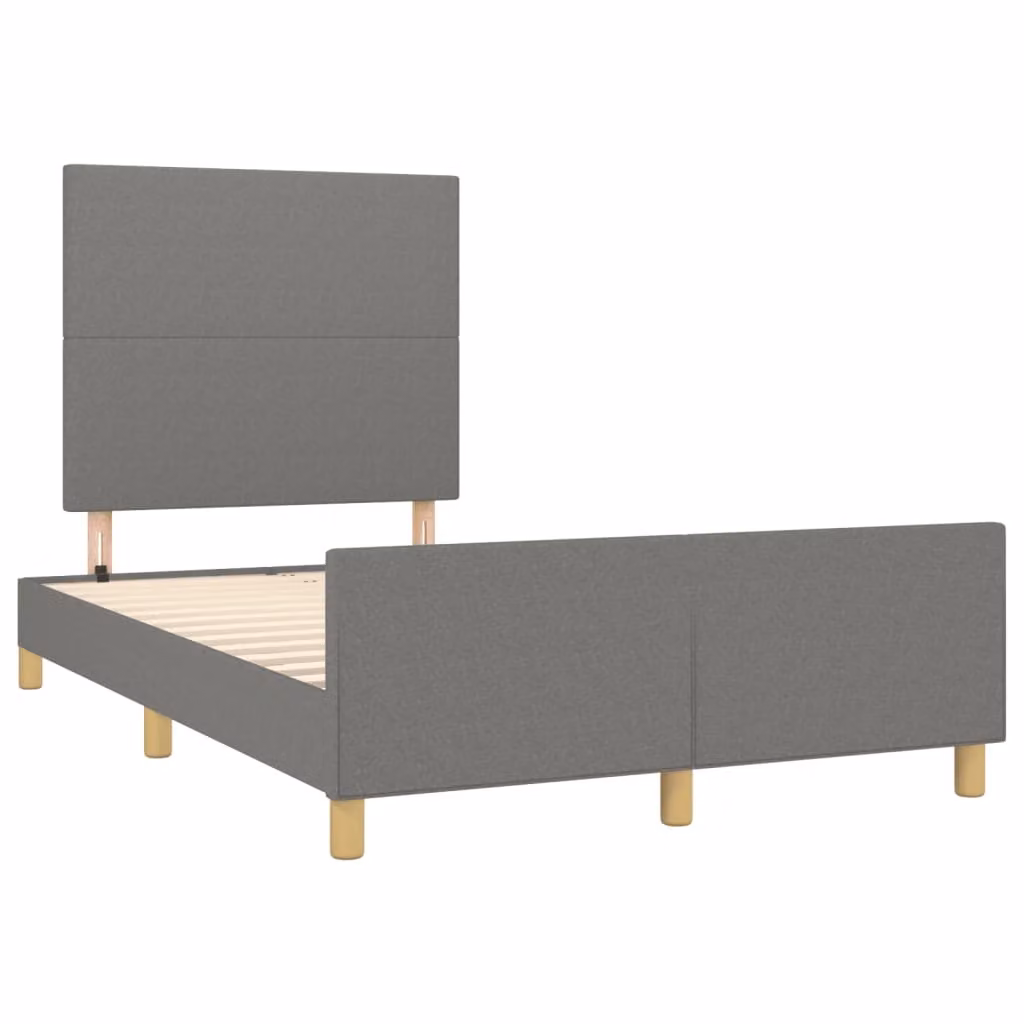 Giroletto senza Materasso Grigio Scuro 120x190 cm in Tessuto