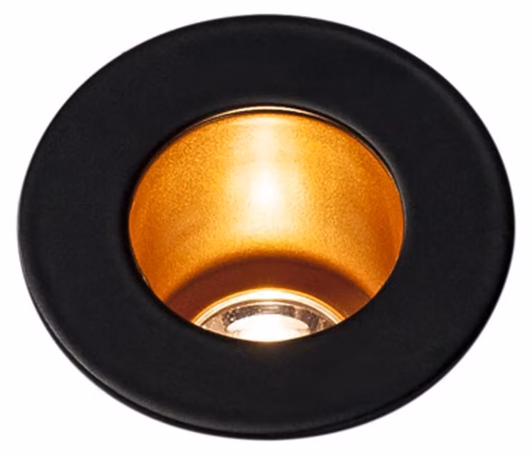 Horn Mini LED plafoniera da incasso rotonda Ø4,5 cm nero/oro 3000K, 12°