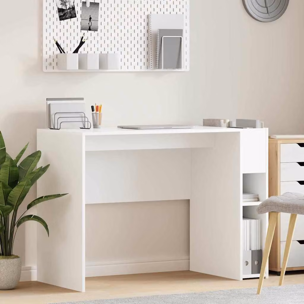 Maison Exclusive - Scrivania bianca in legno composito, dimensioni 109 x 50 x 78 cm