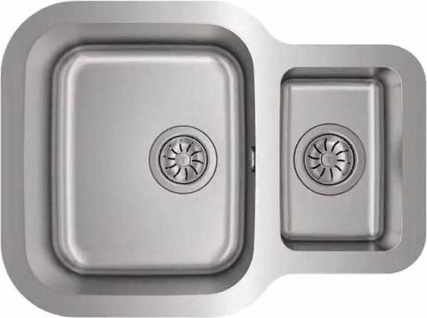Teka BE 1 ½ C 625 REV, Lavabo da appoggio, Quadrato, Acciaio inossidabile, Acciaio inossidabile, 2 vasche/vaschette, Quadrato