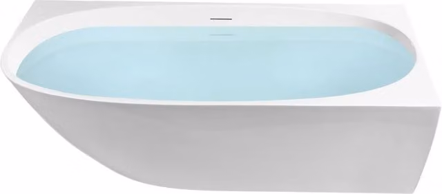 Vasca da bagno angolare sinistra Beliani IT in acrilico bianco lucido L: 170 cm, P: 80 cm