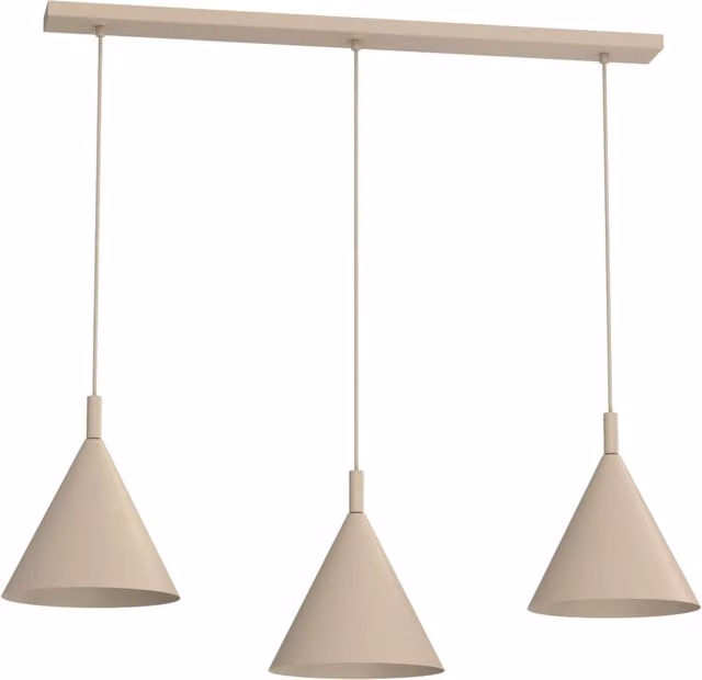 Lampada sospesa Luminex Vins in metallo beige con 3xGU10