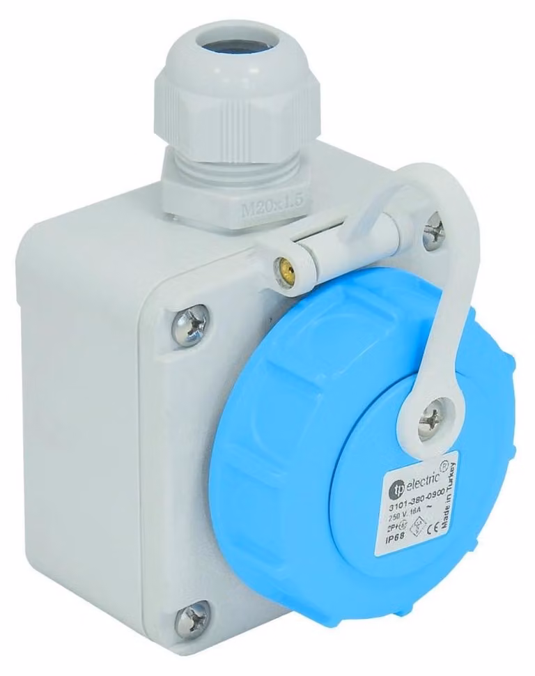 Prese a muro ermetiche, 16A, 230V, grado di protezione IP 68, modello 0783