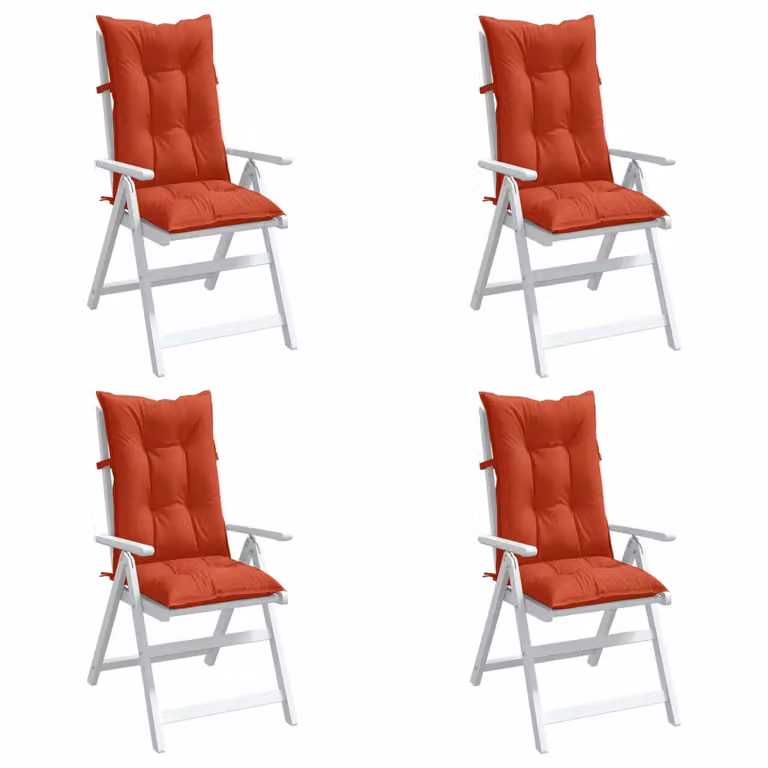 Set di 4 cuscini per sedia con schienale alto vidaXL, colore rosso mélange, L 120 cm x P 50 cm x H 7 cm, in tessuto resistente ai raggi UV