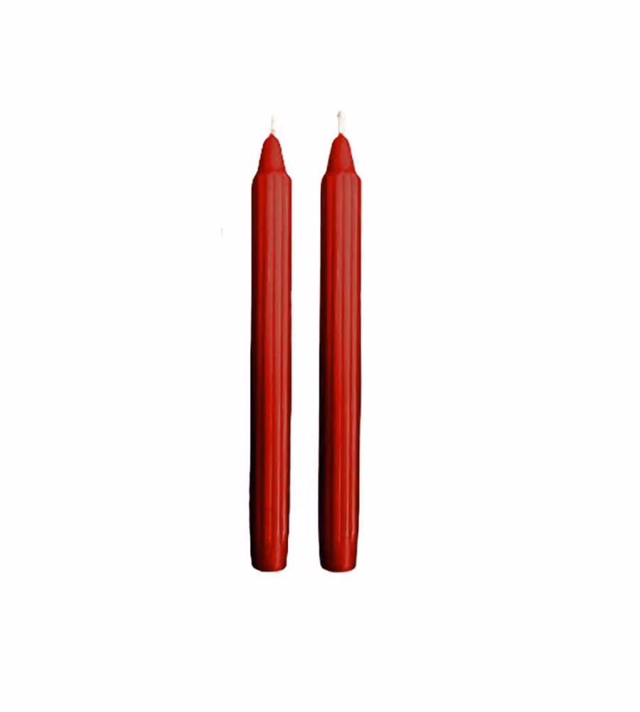 CERERIA DI GIORGIO Candele decorative scanalate Bordeaux 25 cm 2 pz