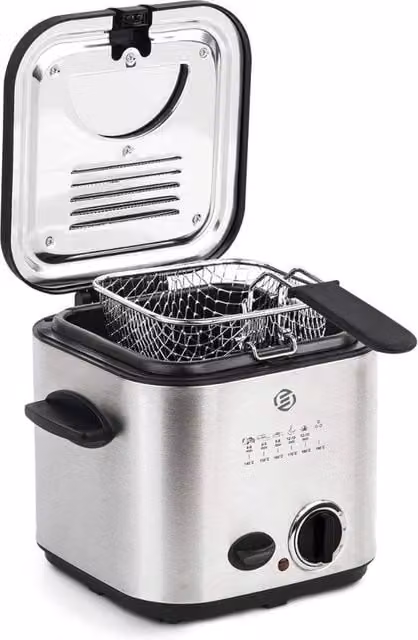 Piastra elettrica per frittelle professionale Equivera con termostato regolabile e set di forchette incluso, colore argento