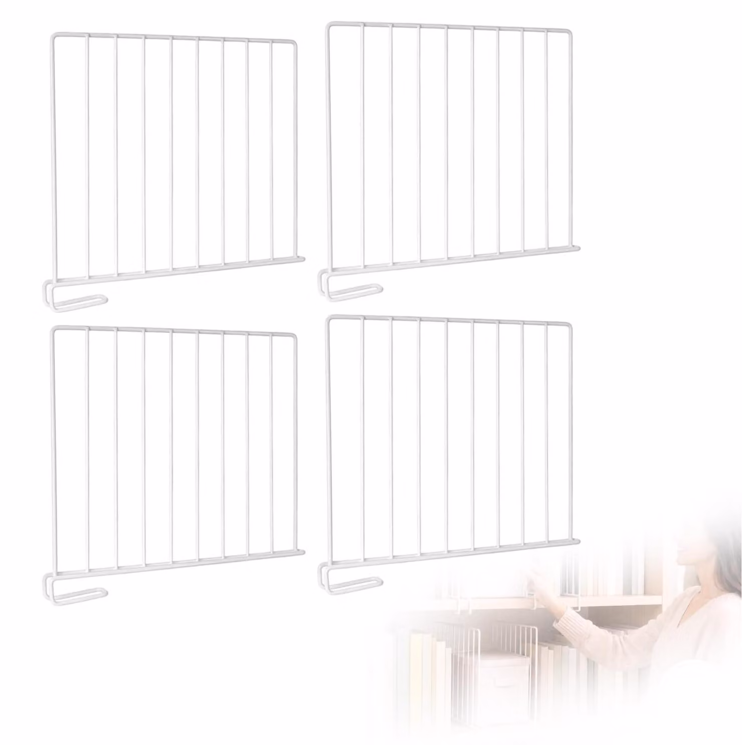 Set di 4 divisori per scaffali, ideali per organizzare armadi e cucine