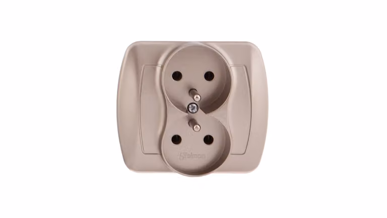 Simon Accord Presa doppia c/u 16A IP20 satinato metallizzato AGZ2/29