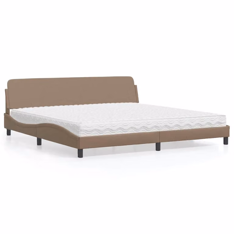 Letto con Materasso Dover vidaXL in Similpelle Cappuccino L/P/H: 200 x 200 x 74,5 cm