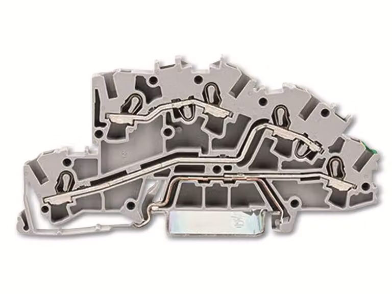 Morsetto per installazioni Wago L/L/PE 4 mm², grigio, 1 pz.