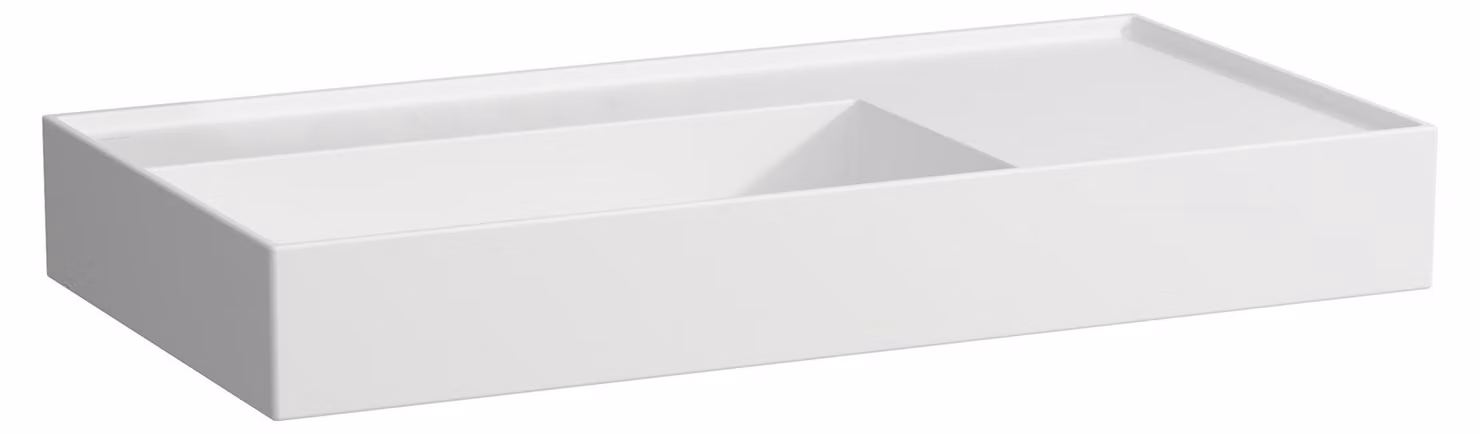 LAUFEN Kartell lavabo, sans trou pour robinet, sans trop-plein, tablette à droite, 900x460mm, H8103387571121, H8103387571121