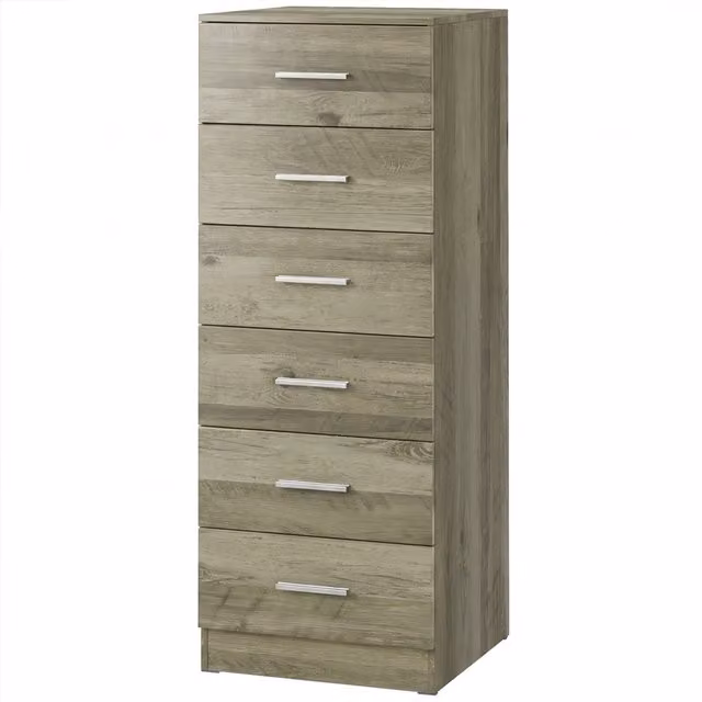 Cassettiera Moderna HOMCOM con 6 Cassetti per Camera da Letto, Grigio, L 40 cm x P 40 cm x H 110 cm – 1