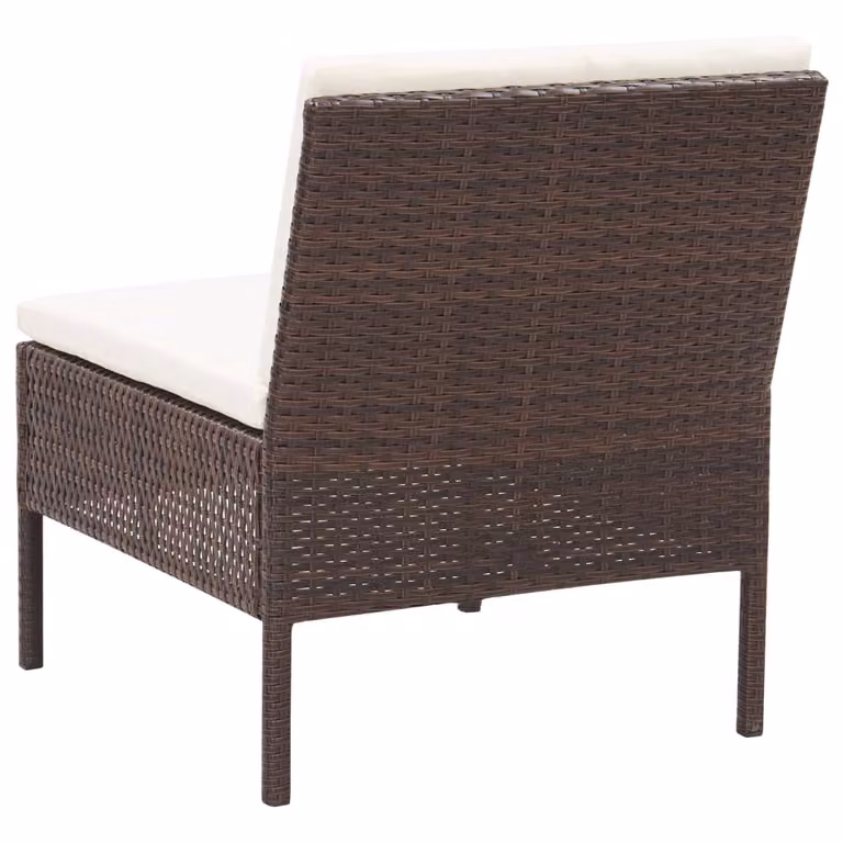 vidaXL set salotto da giardino 8 pezzi con cuscini in poly rattan marrone