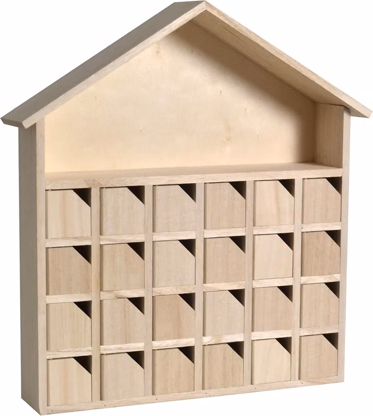 Calendario dell'Avvento - Legno - 31-5 x 7 x 34 cm