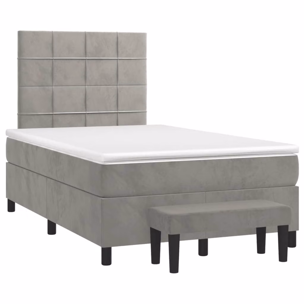 Maison Exclusive - Letto boxspring con materasso grigio chiaro 120x190 cm velluto