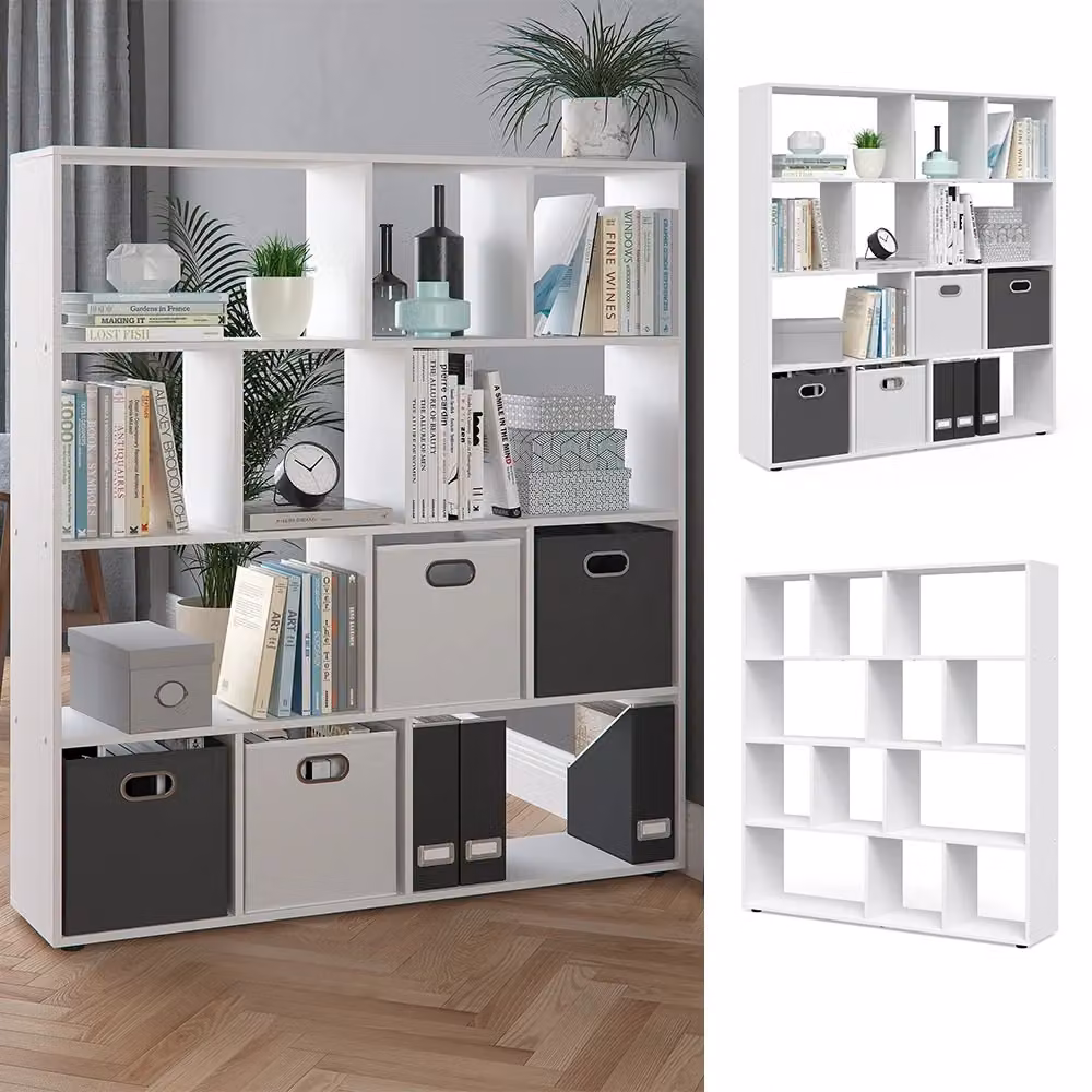 Scaffale Pilar Vicco Bianco in stile Scandinavo L: 131.6 cm, H: 143 cm – 2